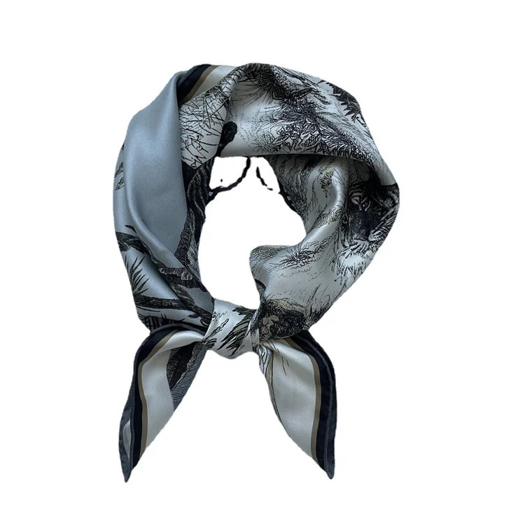 Vintage Hand Printed Silk Headscarf